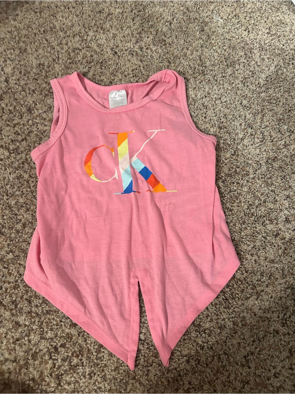 Girls large 10/12 pink Calvin Klein pajama top comfy tank top style